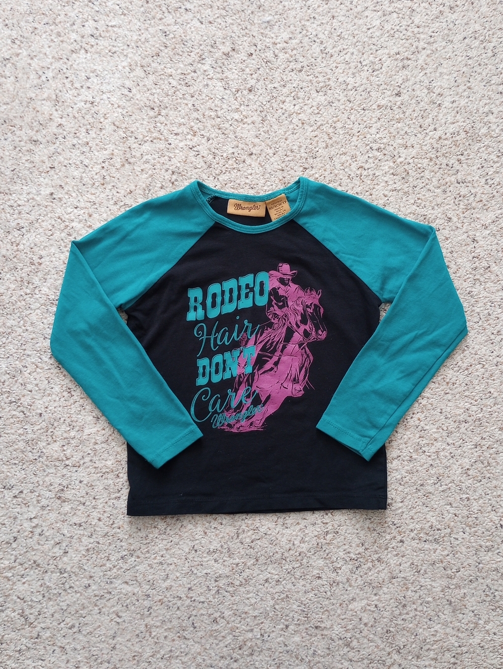 Wrangler Rodeo Hair Don't Care Girl's Long Sleeve Shirt